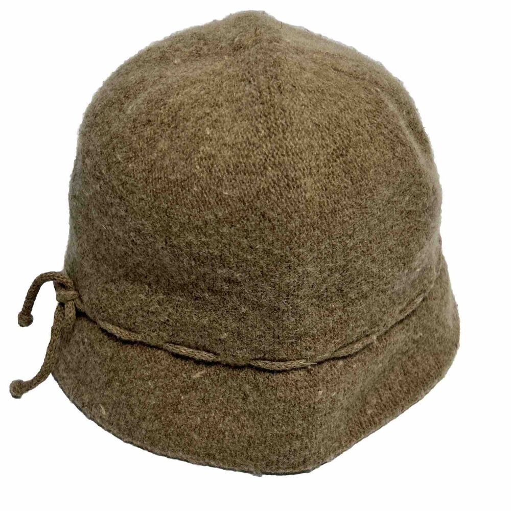 Attention Womens Brown Wool Blend Hat One Size Winter Dressy 70s Style